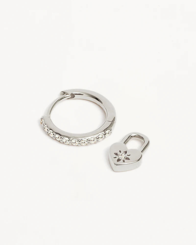 BY CHARLOTTE - Love Unlocked Padlock Hoops in Sterling Silver