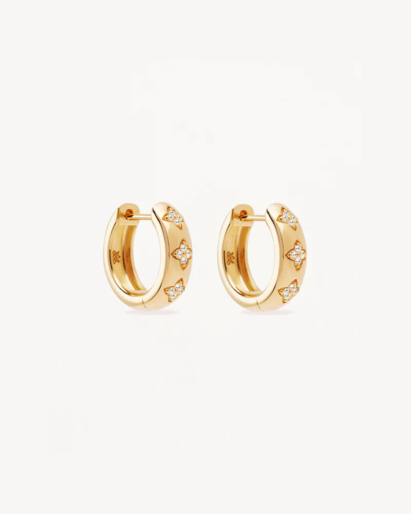 BY CHARLOTTE - Bloom with you lotus hoops in Gold Vermeil