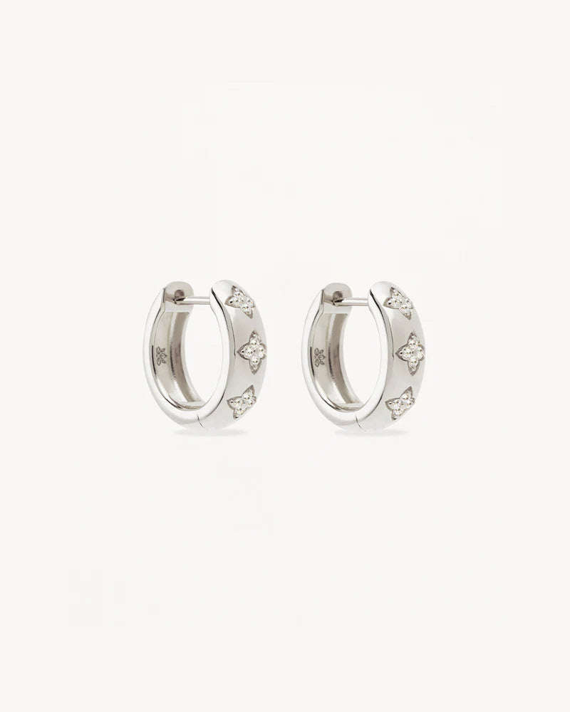 BY CHARLOTTE - Bloom With You Lotus Hoops in Sterling Silver