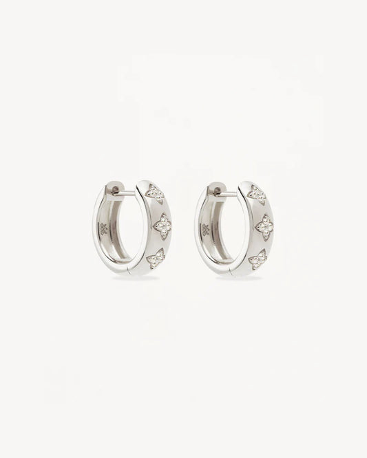 BY CHARLOTTE - Bloom With You Lotus Hoops in Sterling Silver