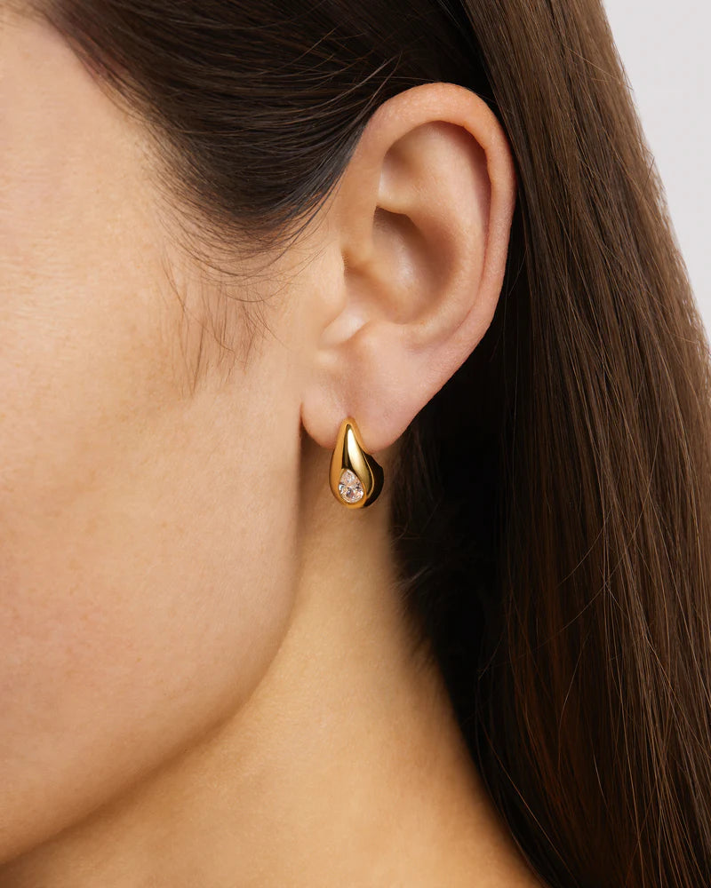 BY CHARLOTTE - Dewdrop Earrings Small Gold Vermeil