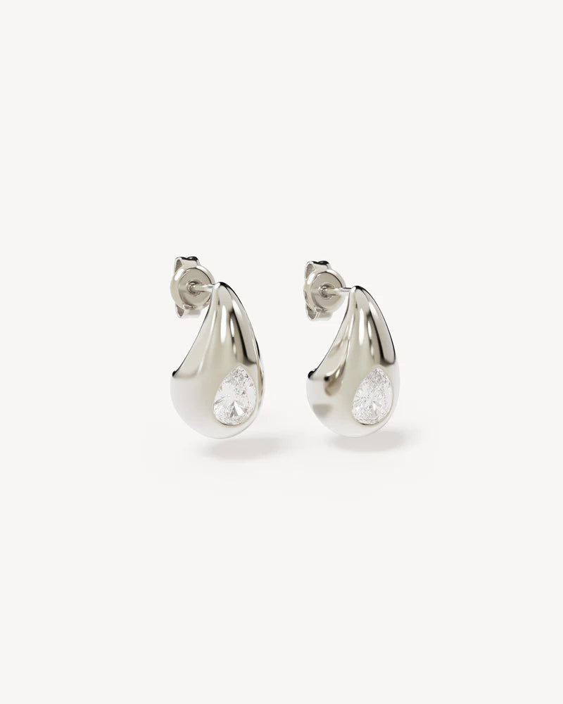 BY CHARLOTTE - Dewdrop Small Earrings Silver