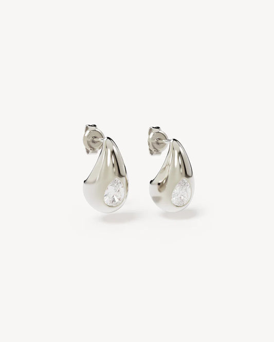 BY CHARLOTTE - Dewdrop Small Earrings Silver