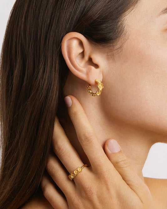 BY CHARLOTTE 18K Gold Vermeil Bloom With Grace Hoop-gold