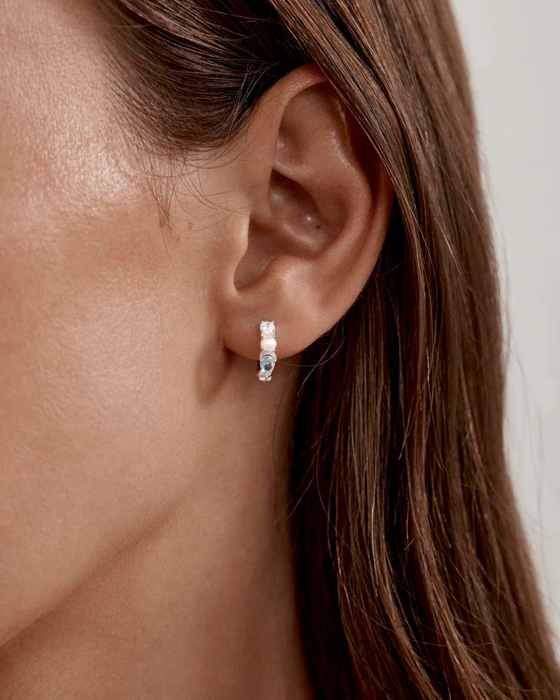 BY CHARLOTTE - Breathe in Stillness Hoops in Sterling Silver