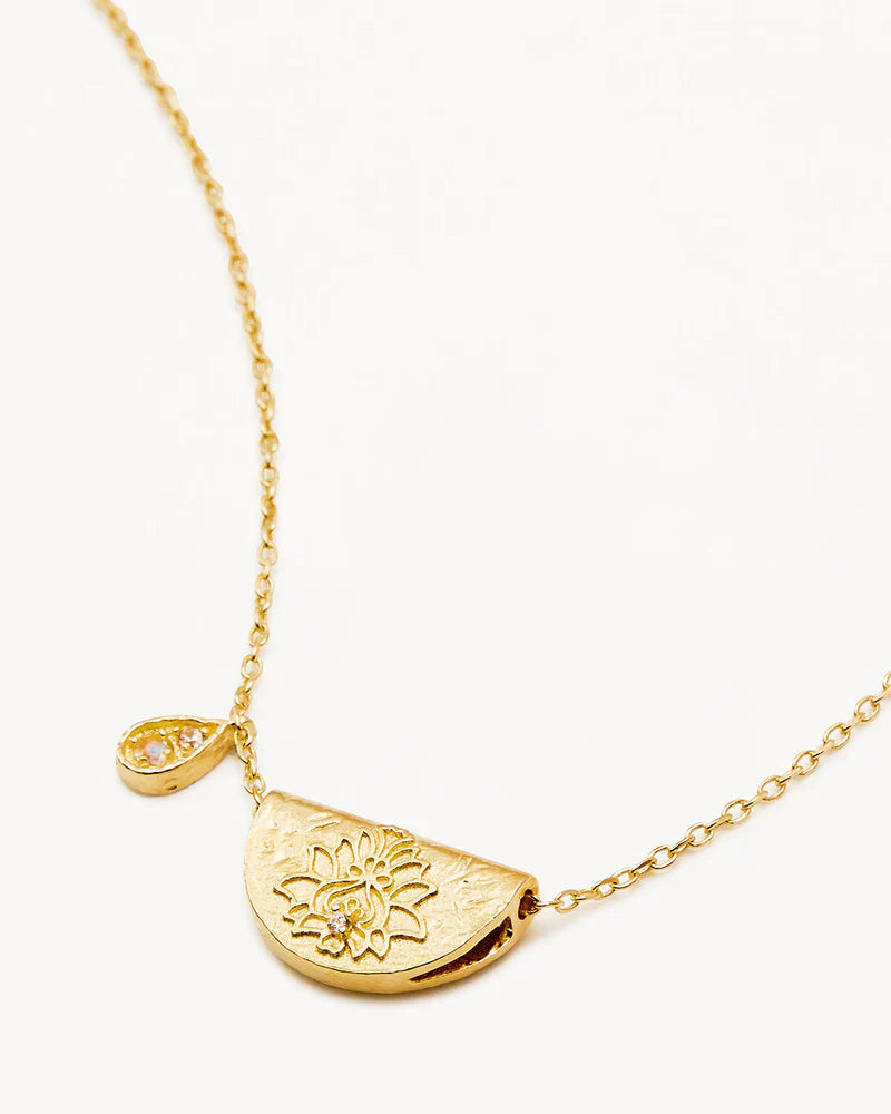 BY CHARLOTTE - Lotus June Birthstone Necklace in Gold Vermeil