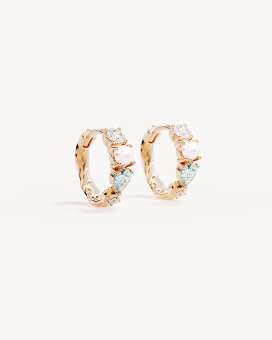 BY CHARLOTTE - Breathe In Stillness Hoops In Gold Vermeil