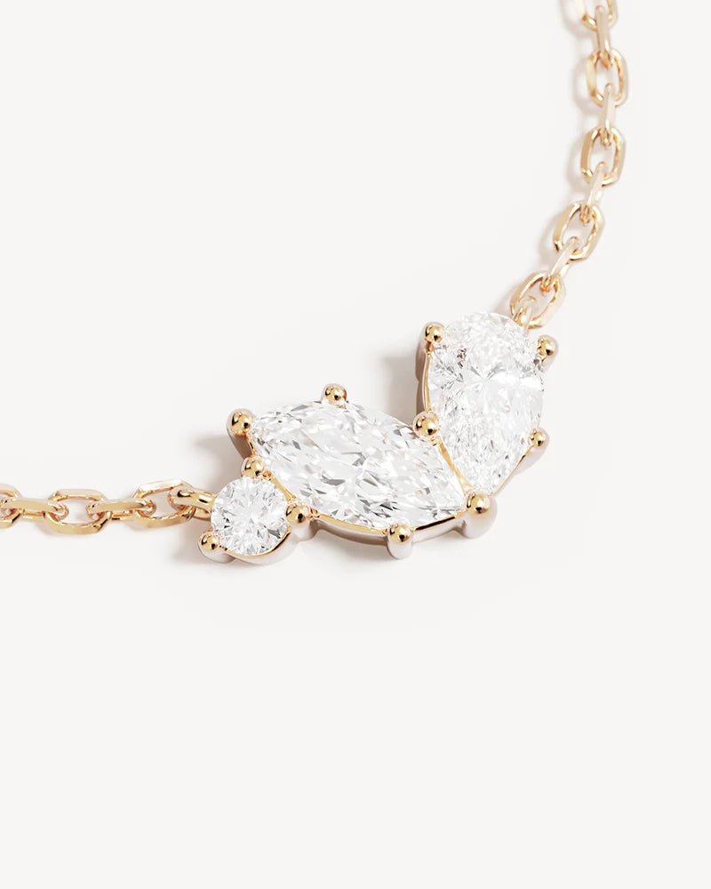 By Charlotte - Crystal Wings Necklace in GOLD