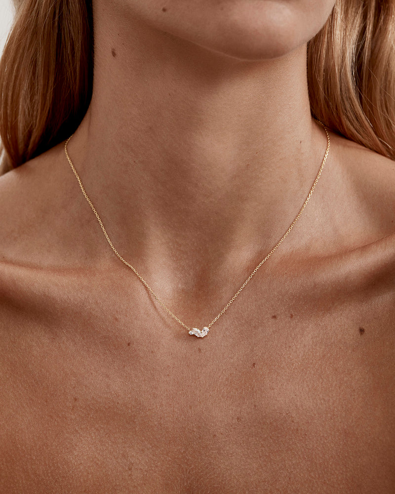 By Charlotte - Crystal Wings Necklace in GOLD