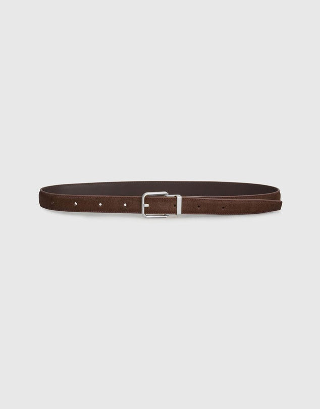 CAMILLA AND MARC Blake Pony Belt-chocolate /silver