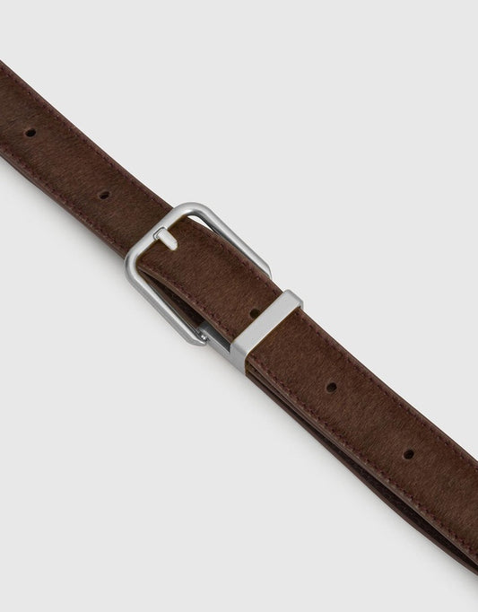CAMILLA AND MARC Blake Pony Belt-chocolate /silver