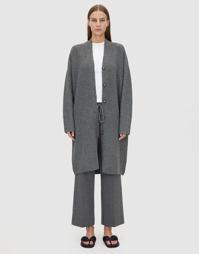 CAMILLA AND MARC Francis Knit Long Cardigan Charcoal Melange