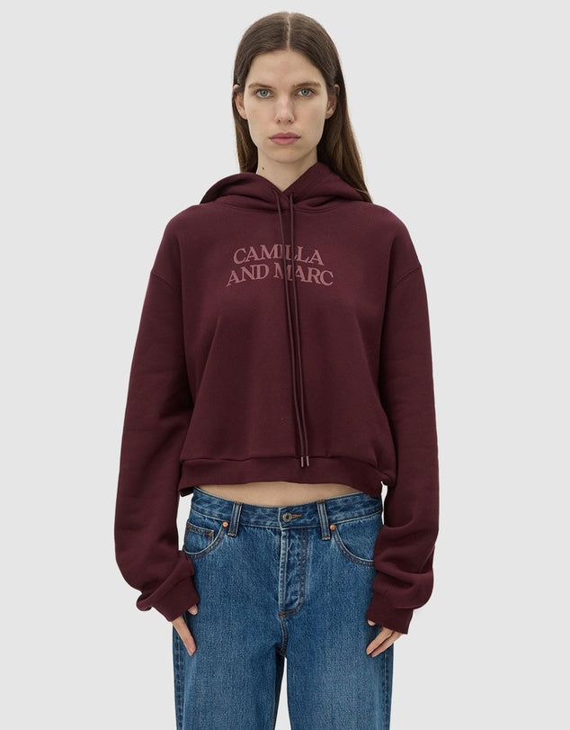 CAMILLA AND MARC - Odile Graphic Hoodie in Burgundy
