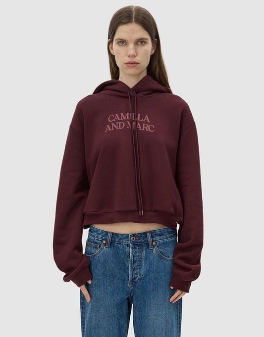 CAMILLA AND MARC - Odile Graphic Hoodie in Burgundy