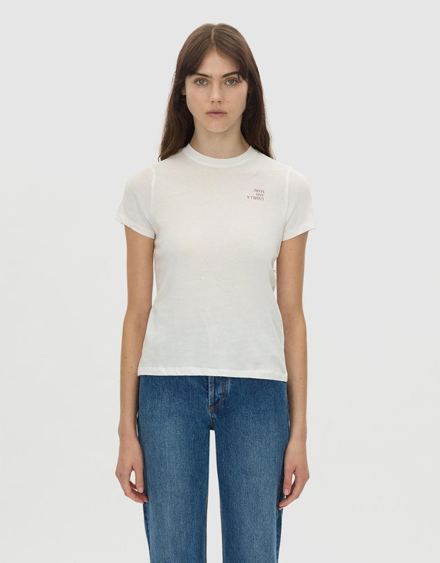 CAMILLA AND MARC Calista Fitted Print Tee in Soft White/Red