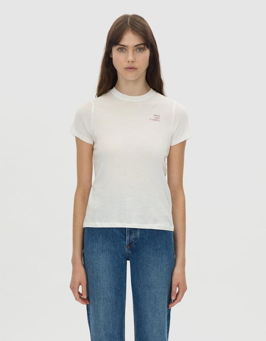 CAMILLA AND MARC Calista Fitted Print Tee in Soft White/Red