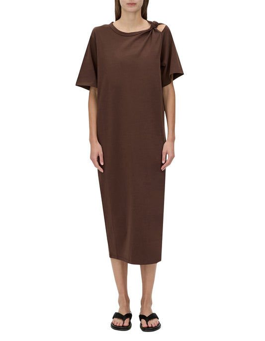 CAMILLA AND MARC - Juno Knot Tee Dress in Chocolate