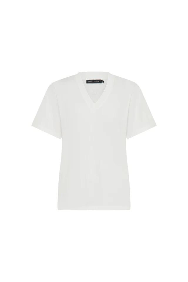 CAMILLA AND MARC Laufey v Neck Tee- white