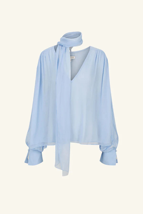 SHONA JOY Layla Scarf Blouse-Pale Blue