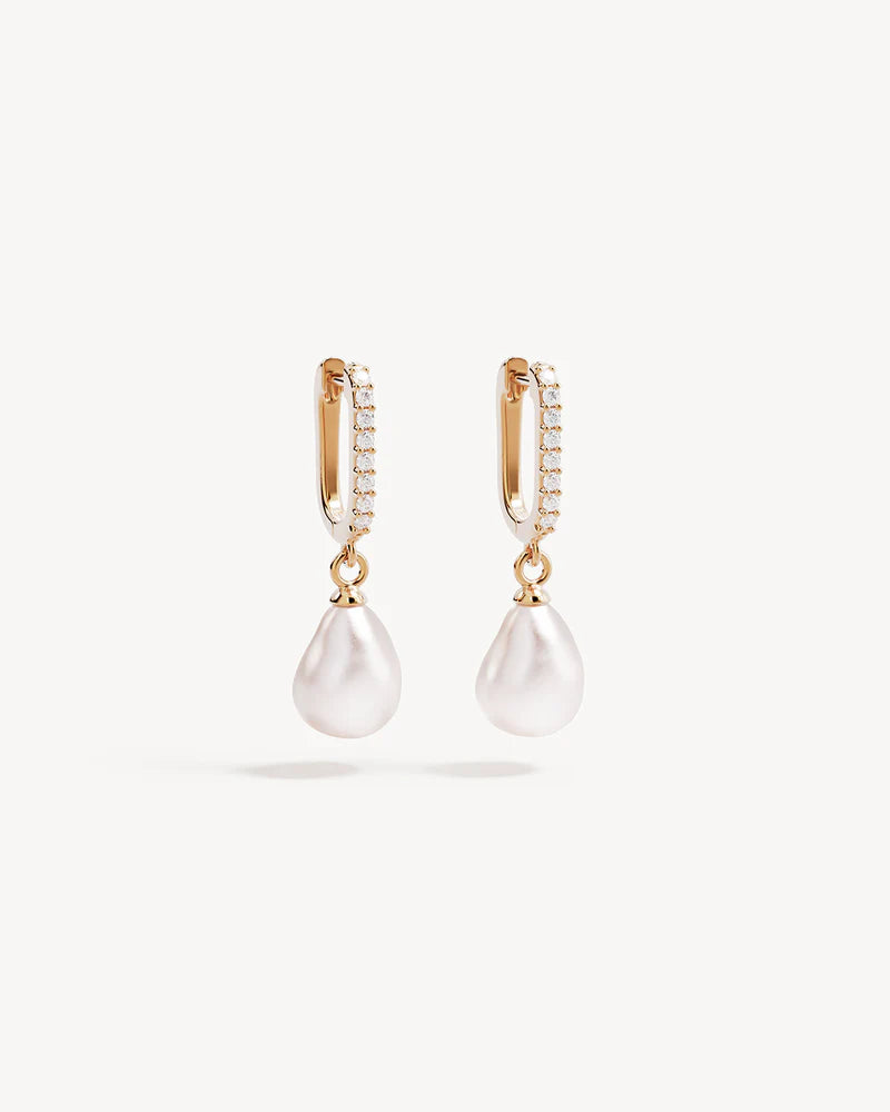 BY CHARLOTTE - Love With Grace Lab-Grown Diamond Pearl Hoops