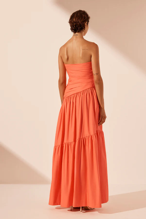 SHONA JOY Maiori Strapless Tiered maxi