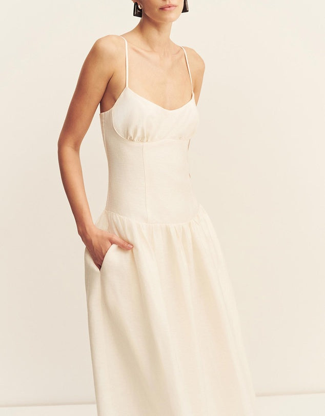 Shona Joy - Marlowe Panelled Bustier Maxi Dress IN ECRU