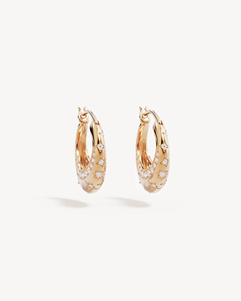 BY CHARLOTTE - My Moon & Stars Hoops in 18k Gold Plated.