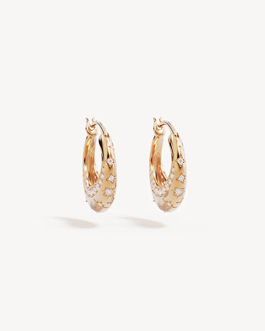 BY CHARLOTTE - My Moon & Stars Hoops in 18k Gold Plated.