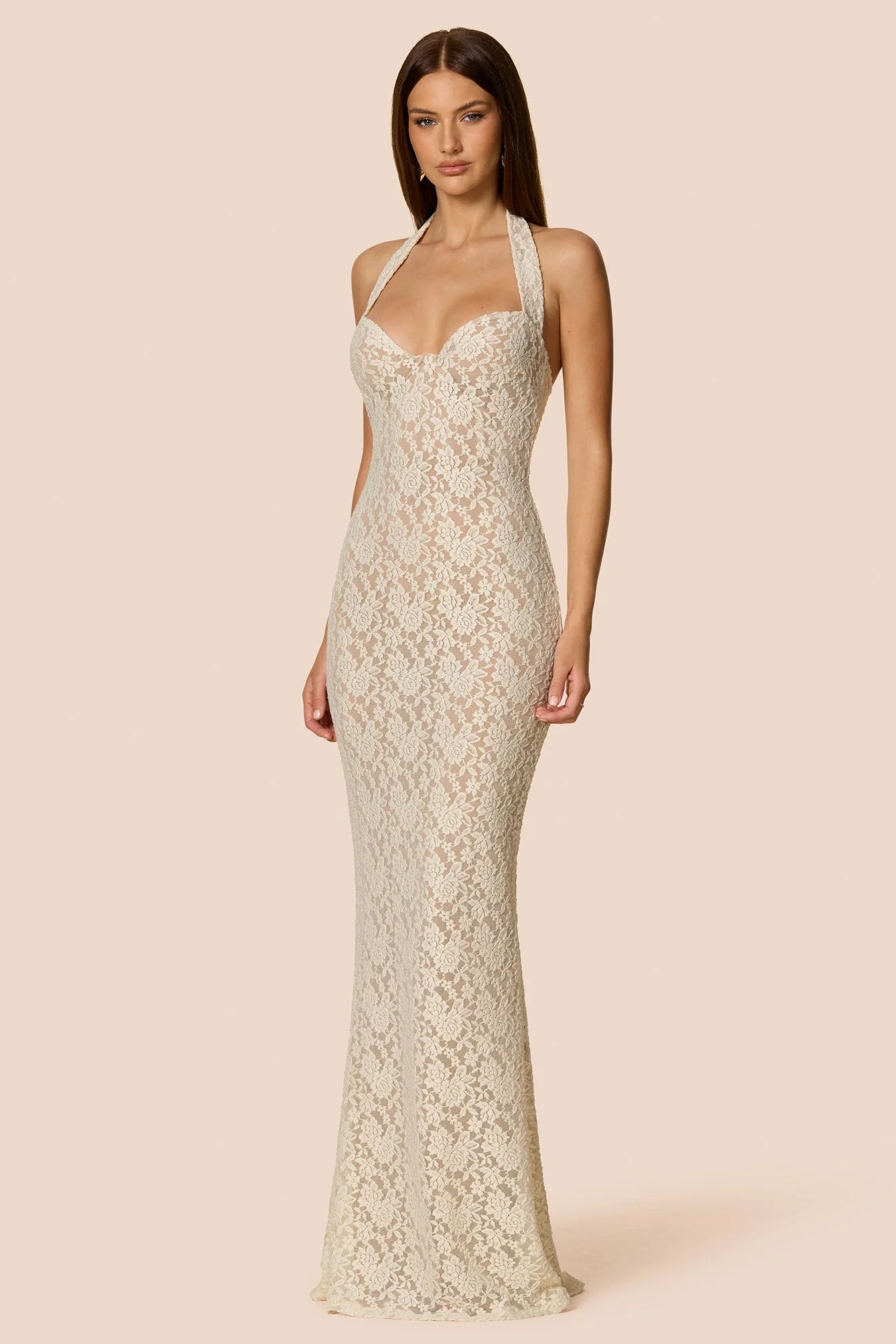 Nookie Mystique Halter Gown in Ivory