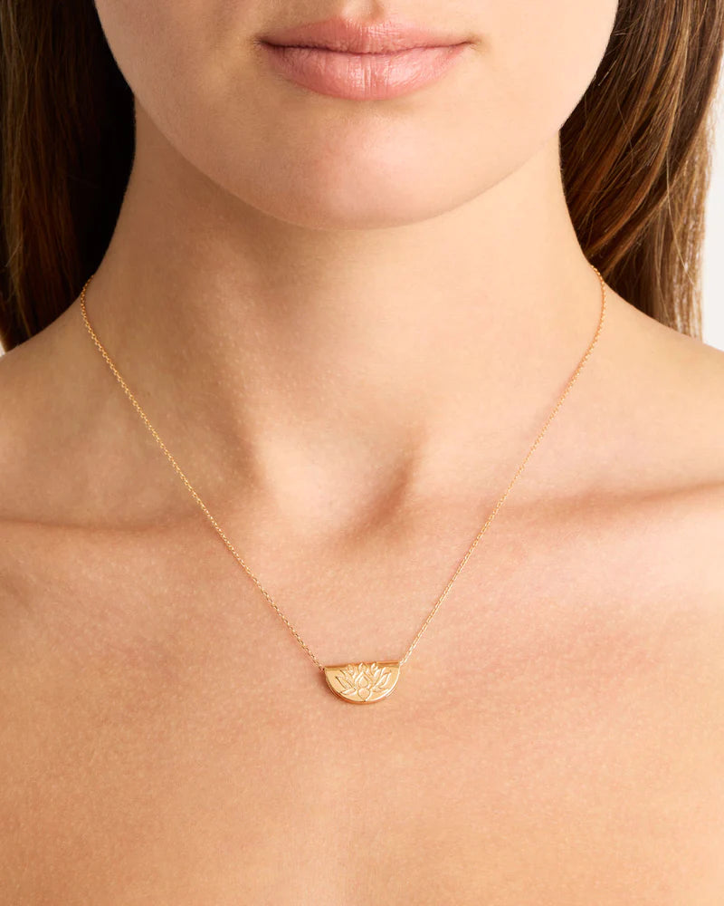 BY CHARLOTTE 18K Gold Vermeil Lotus Short Necklace