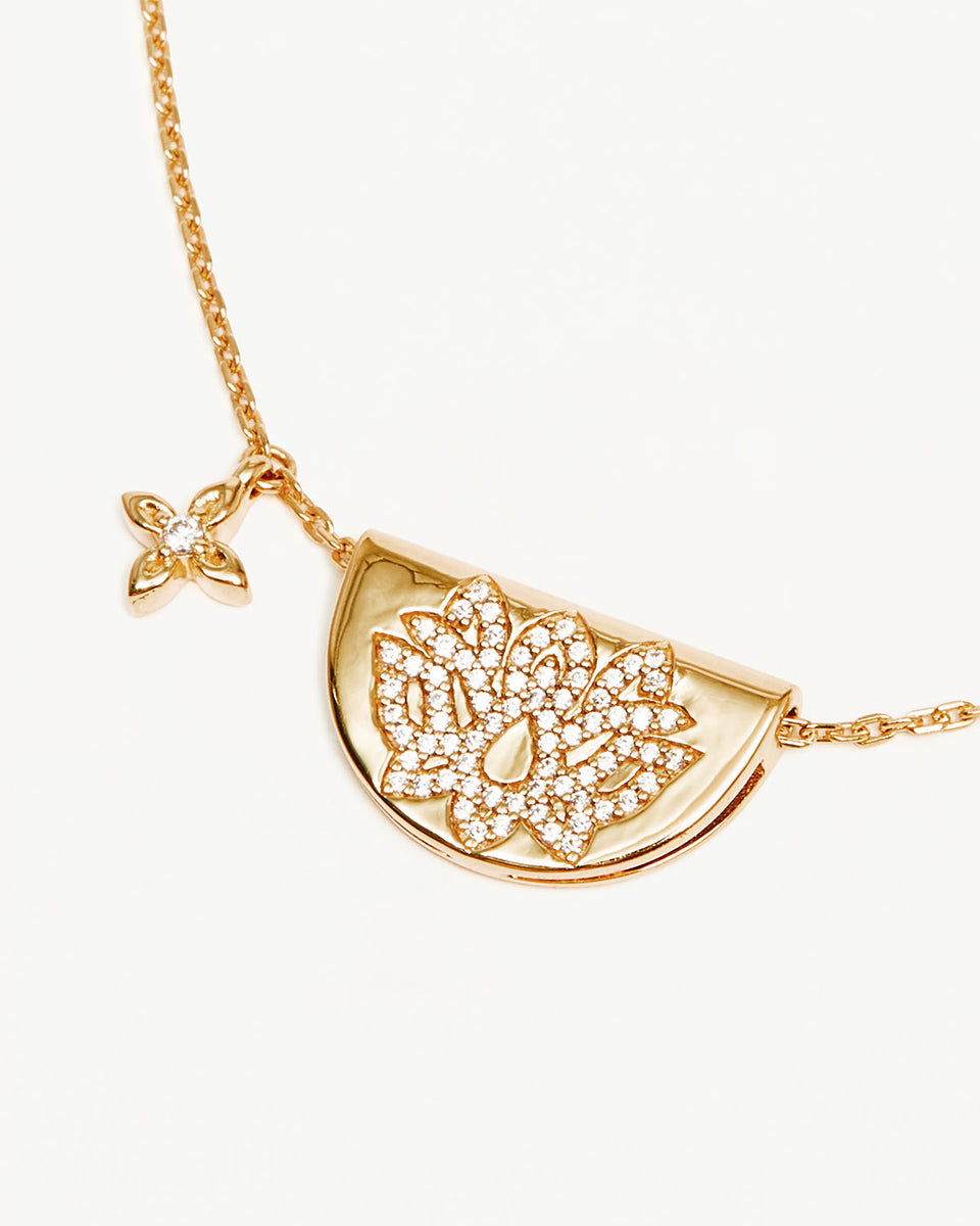 BY CHARLOTTE - Live in Light Lotus Necklace in Gold Vermeil