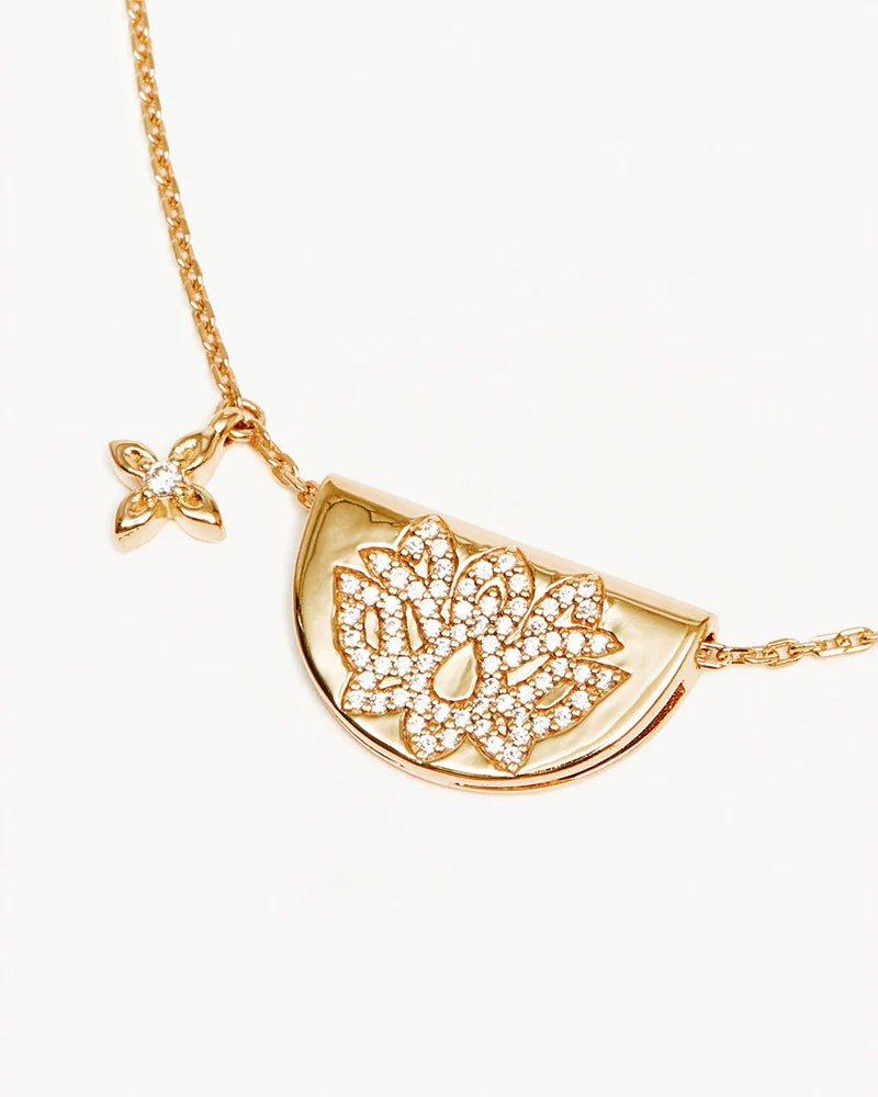 BY CHARLOTTE Gold Vermeil Live in Light Lotus Necklace