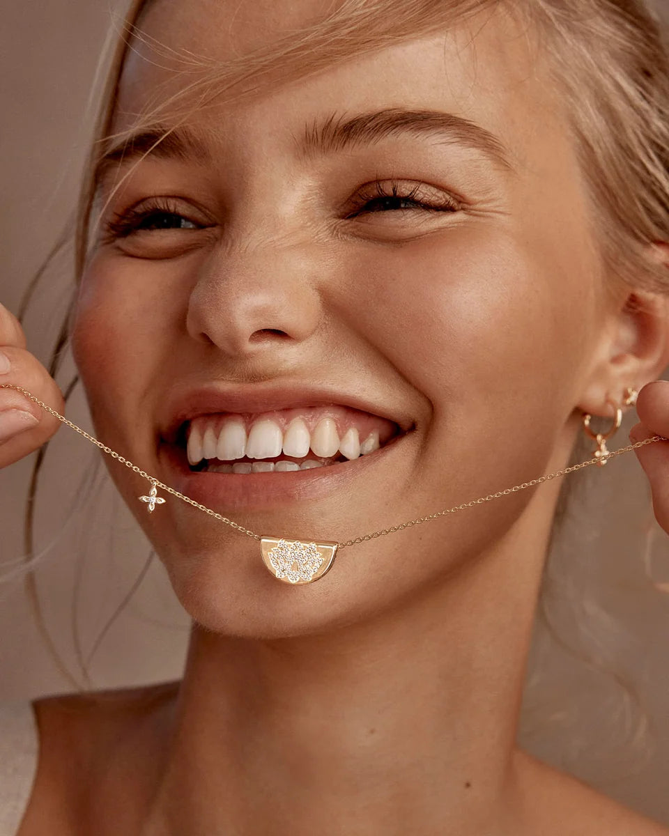 BY CHARLOTTE - Live in Light Lotus Necklace in Gold Vermeil