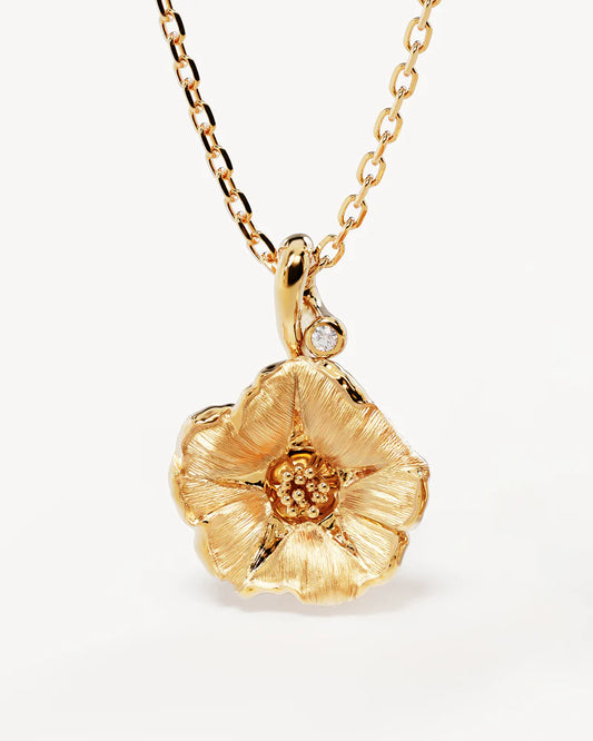 BY CHARLOTTE 18K Gold Vermeil Morning Glory Birthstone Necklace (September)-gold