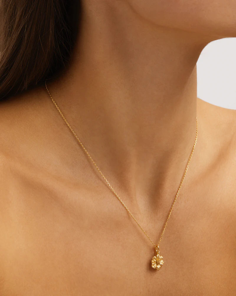 BY CHARLOTTE 18K Gold Vermeil Cosmos (October) birthstone necklace-gold
