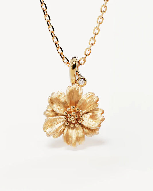 BY CHARLOTTE 18K Gold Vermeil Cosmos (October) birthstone necklace-gold