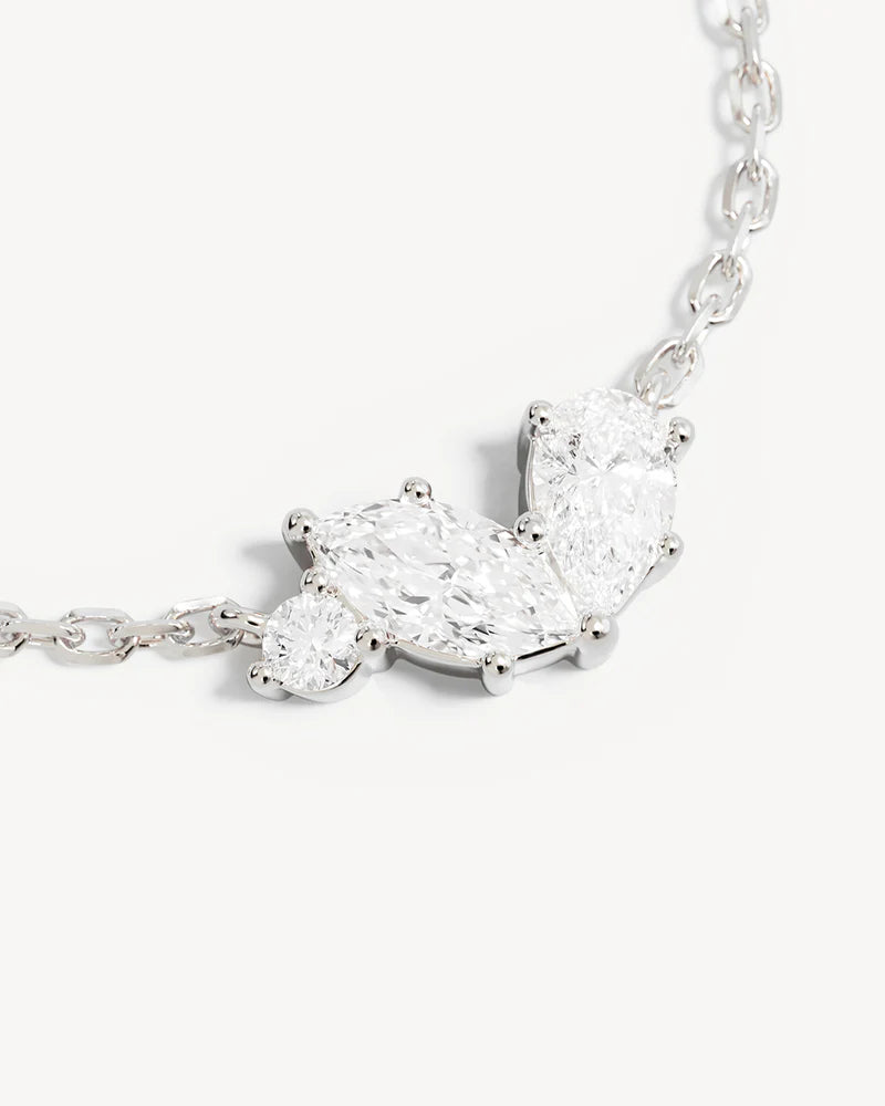 BY CHARLOTTE - Crystal Wings Necklace in Silver