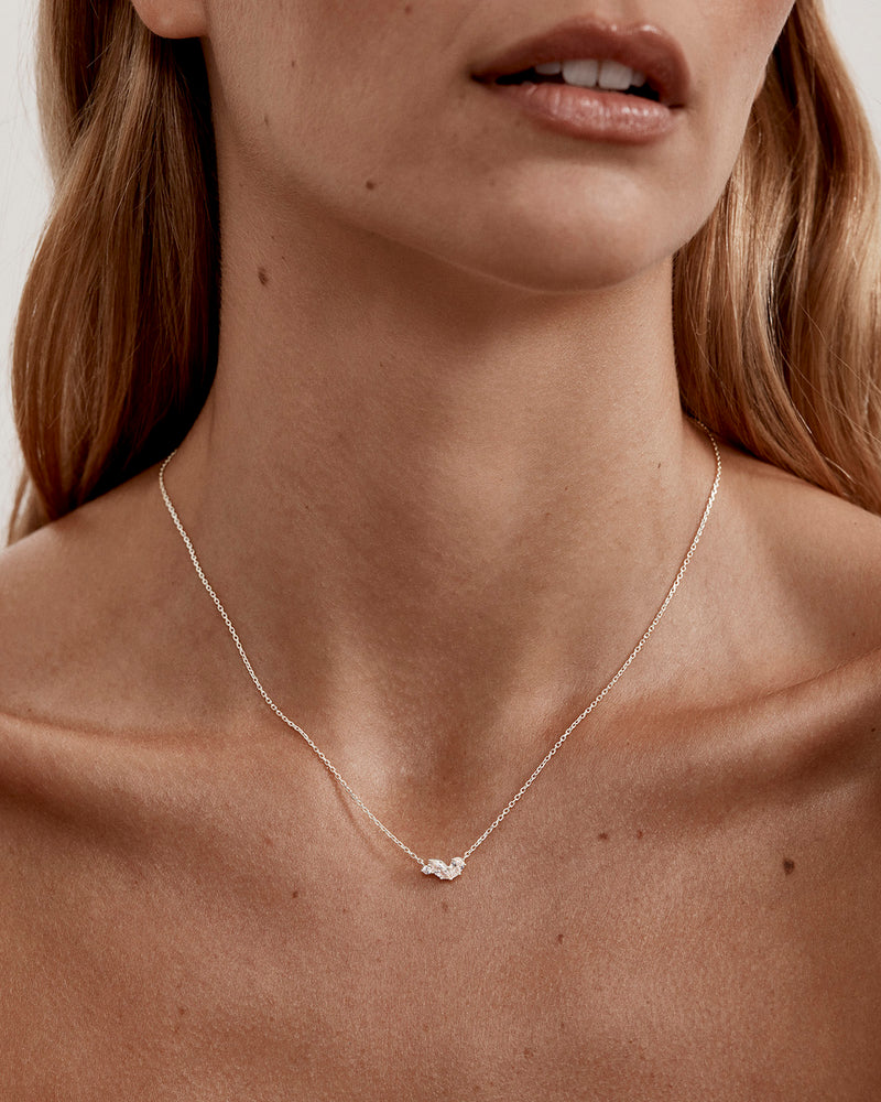 BY CHARLOTTE - Crystal Wings Necklace in Silver
