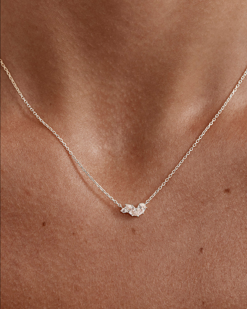 BY CHARLOTTE - Crystal Wings Necklace in Silver