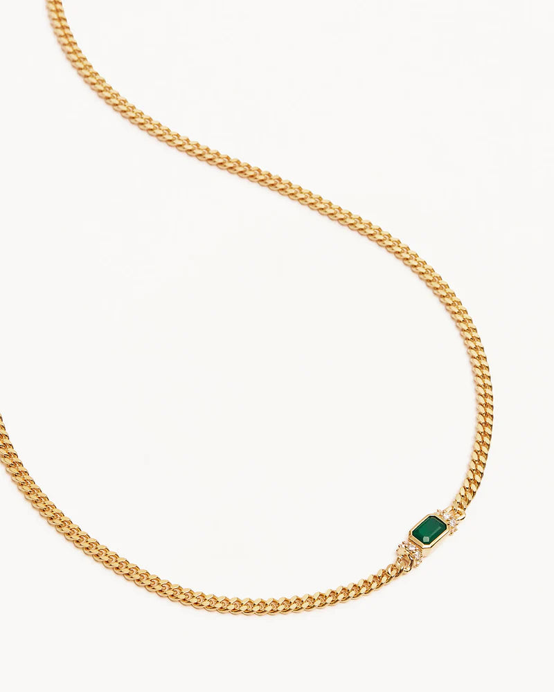 BY CHARLOTTE Gold Strength Within Geen Onyx Necklace