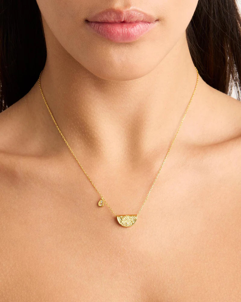 BY CHARLOTTE - Lotus June Birthstone Necklace in Gold Vermeil