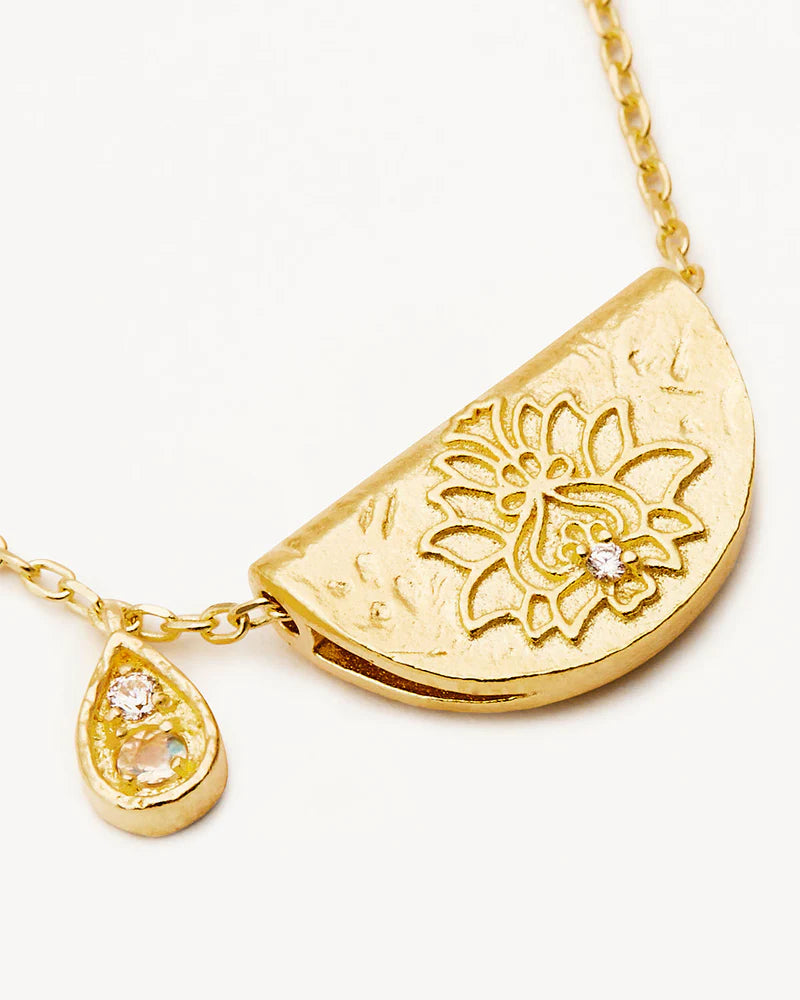 BY CHARLOTTE - Lotus June Birthstone Necklace in Gold Vermeil