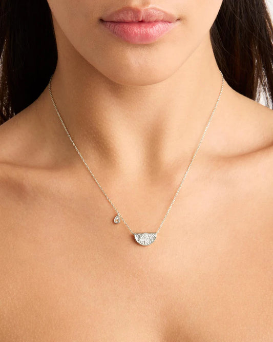 BY CHARLOTTE - Lotus June Birthstone Necklace in Silver