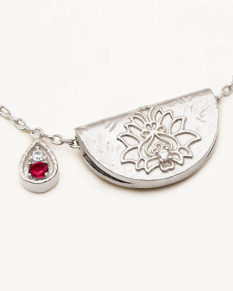 BY CHARLOTTE - Lotus July Birthstone Necklace in Sterling Silver