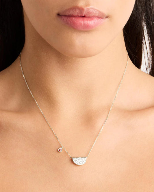 BY CHARLOTTE - Lotus July Birthstone Necklace in Sterling Silver