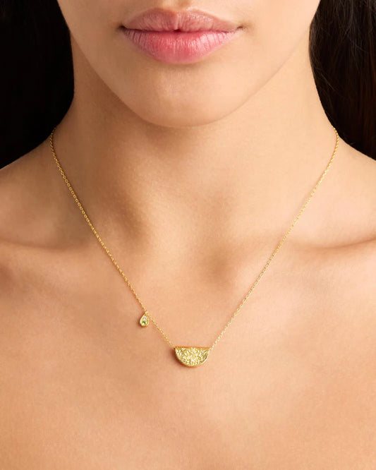BY CHARLOTTE - Lotus August Birthstone Necklace in Gold Vermeil