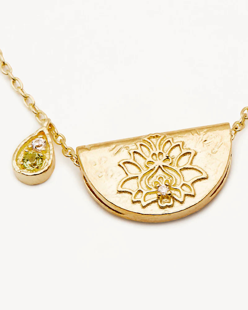 BY CHARLOTTE - Lotus August Birthstone Necklace in Gold Vermeil