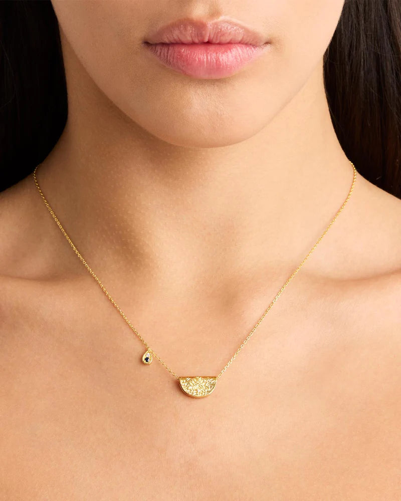 BY CHARLOTTE - Lotus September Birthstone Necklace Gold Vermeil