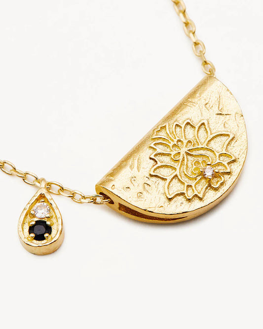 BY CHARLOTTE - Lotus September Birthstone Necklace Gold Vermeil