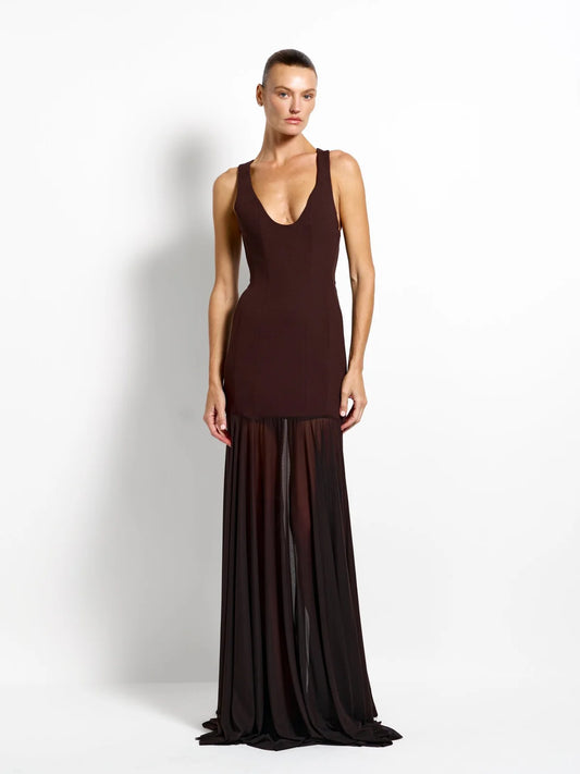 EFFIE KAT Odessa Gown Coffee
